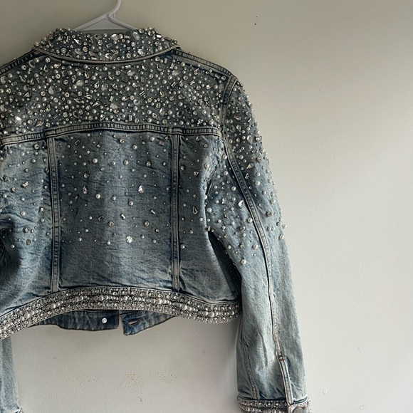 Alice + Olivia Blue Embellished Jean Jacket - Picture 13 of 16